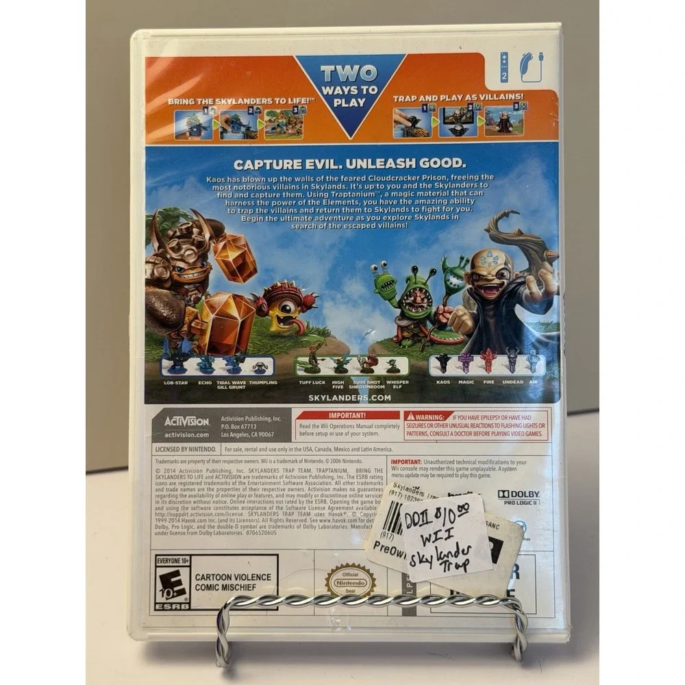 Wii Game: SKYLANDERS TRAP TEAM !! Case and Disc